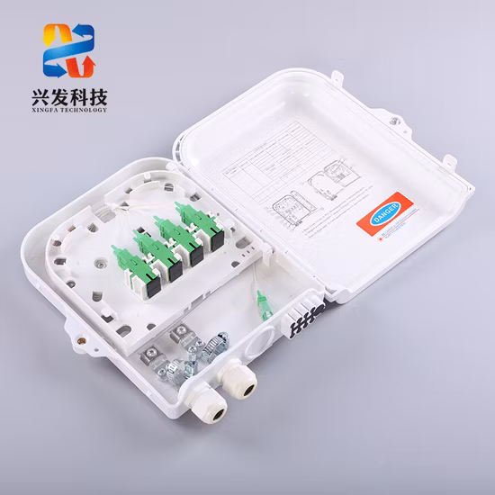 ABS+PC Optische Verteilung 1X8 FTTH Glasfaser-Abschlussbox 5 % Rabatt
